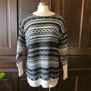 (nude) nude Womens Fair Isle Oversize Sweater Wool Alpaca Reverse Knit Sz 42 US6